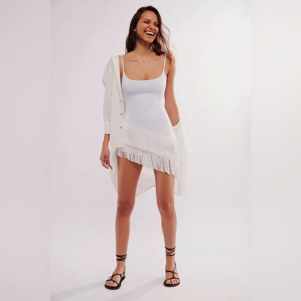 NWT Norma Kamali Spliced Fringe Skirt - Picture 1 of 3